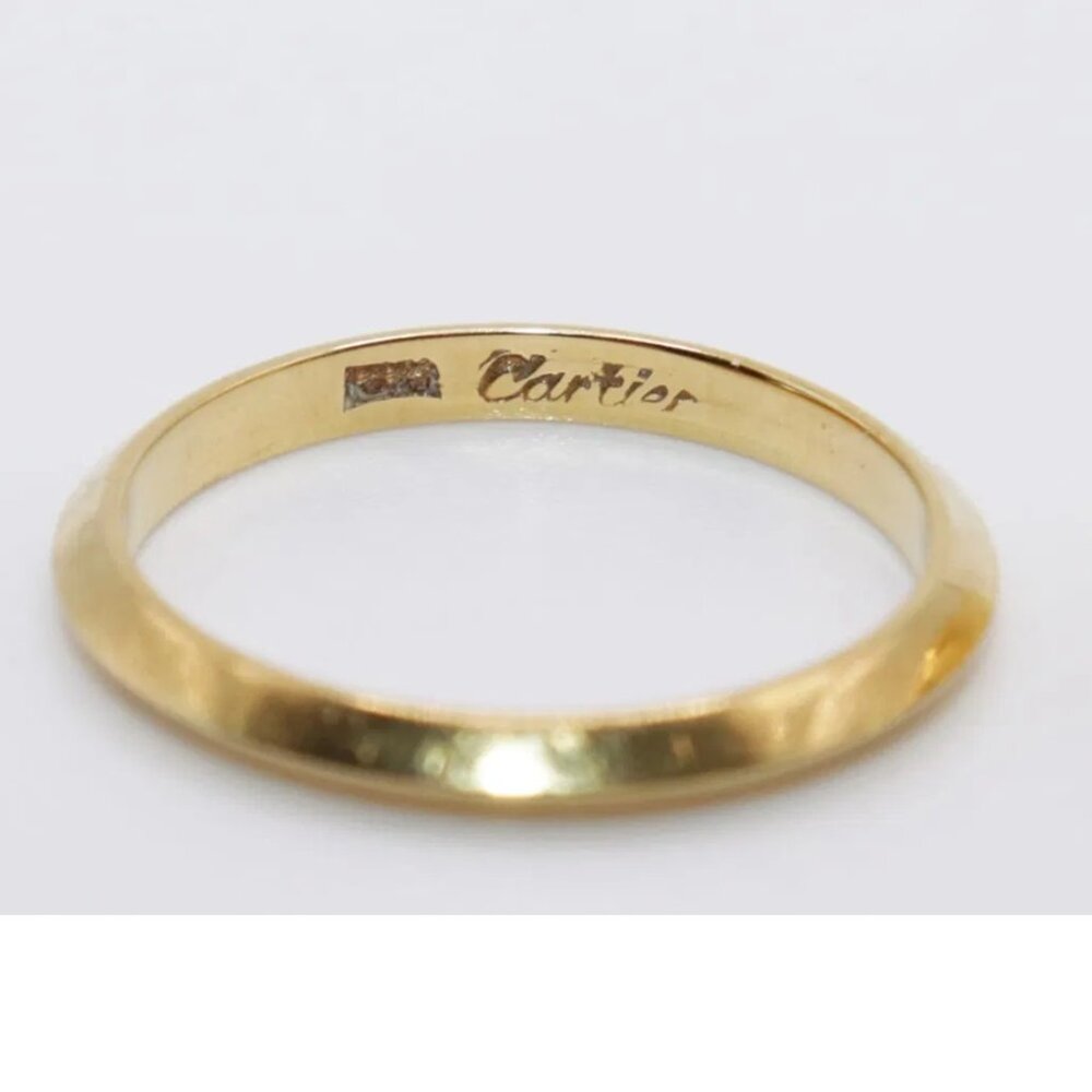 CARTIER 18K GOLD BAND Size 5 Knife edge